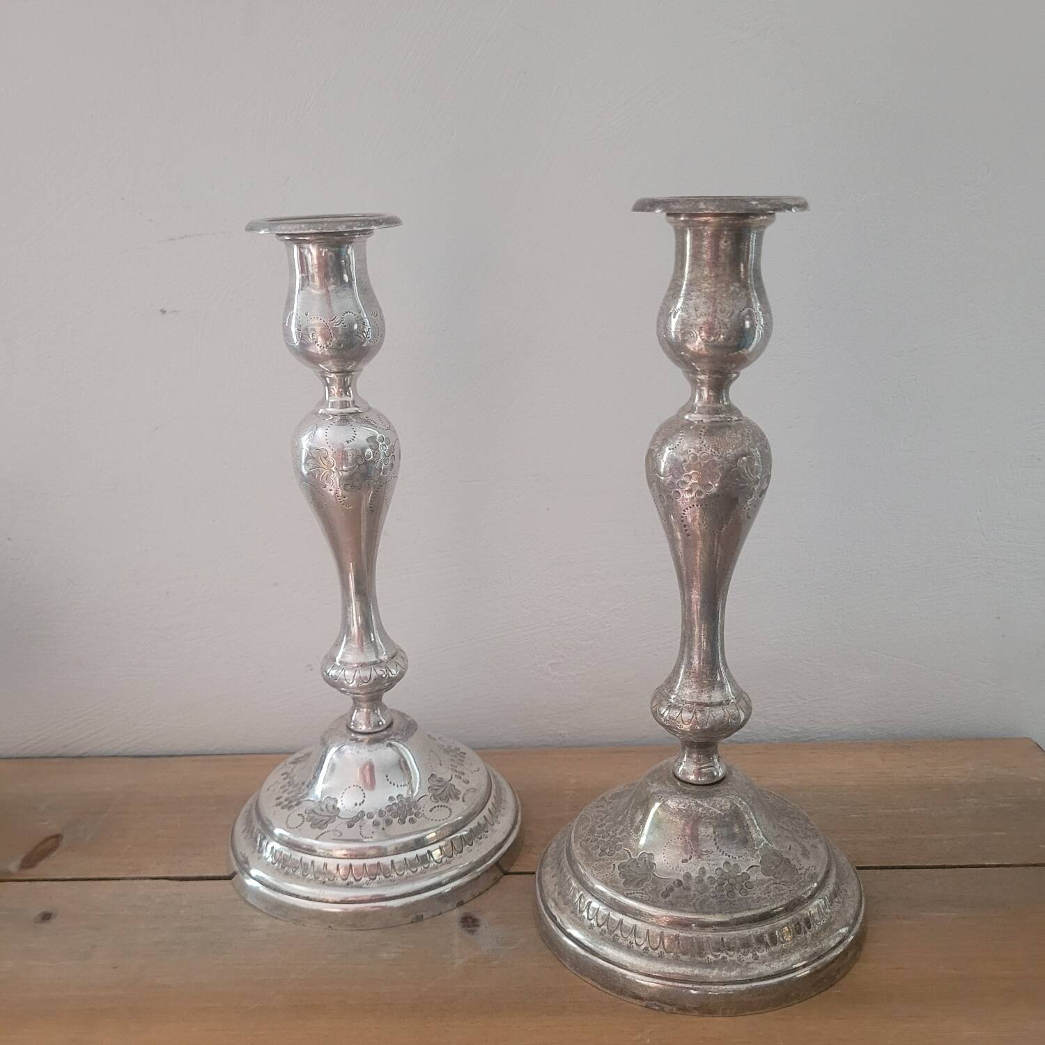 Pair of silver candlesticks 1900