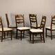 Henning Kjærnulf vintage set Razorblade Dining Chairs High Back, Denmark