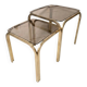 1970s golden metal nesting table