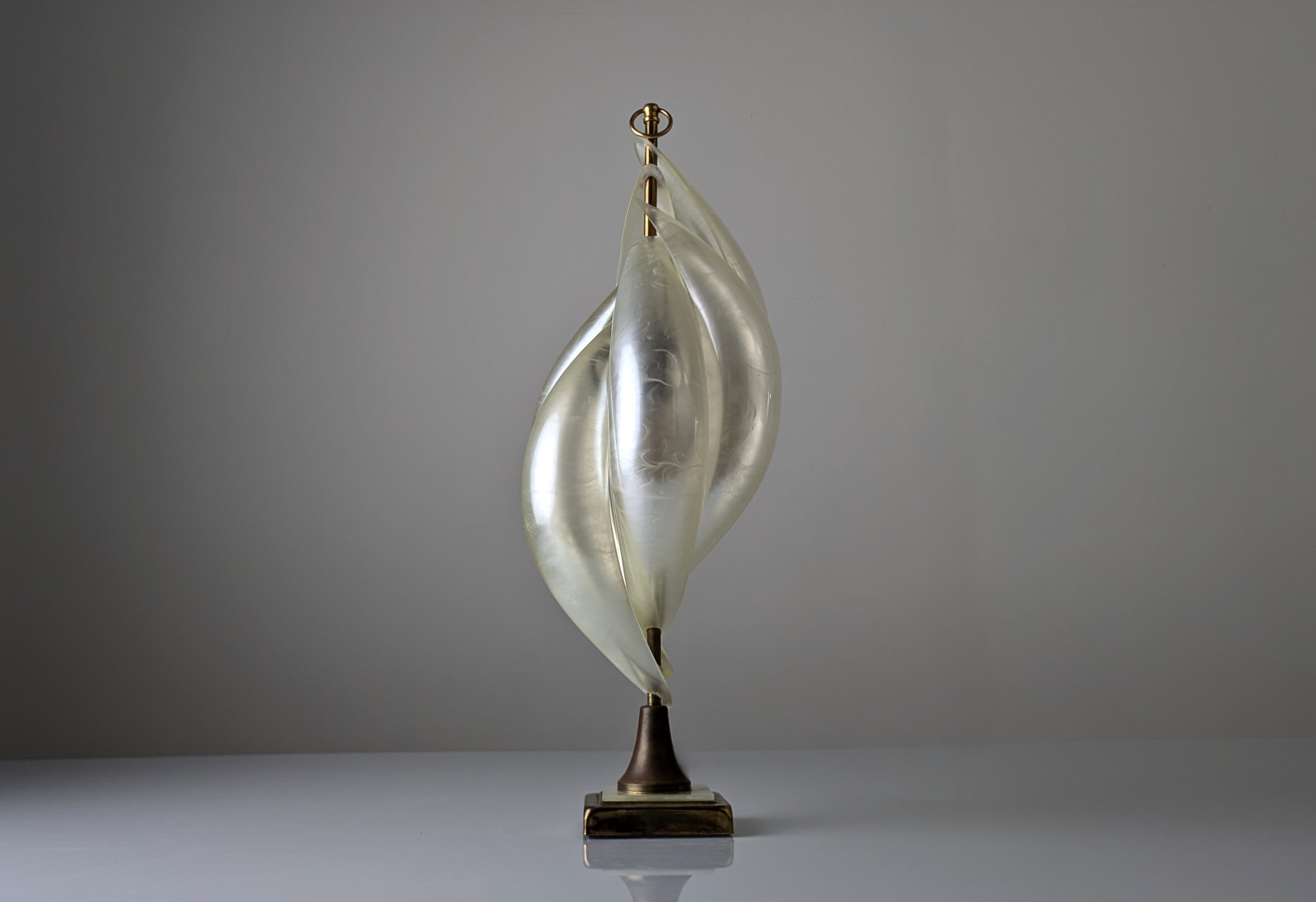 Maison Rougier table lamp in opalescent lucite 1970s