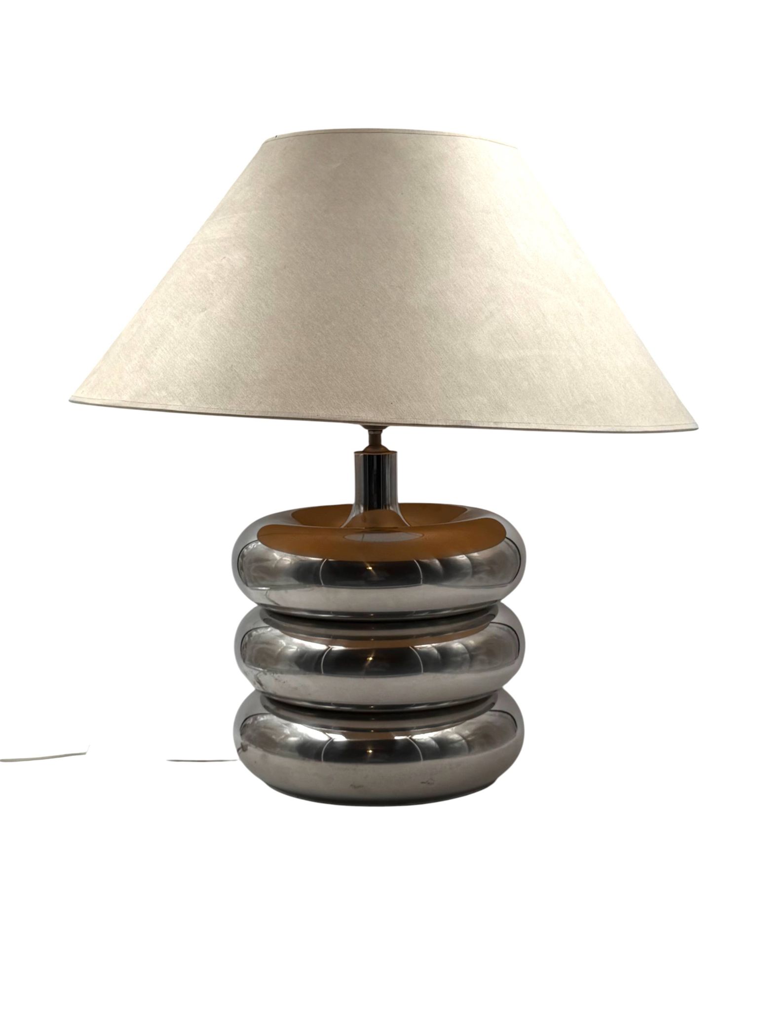 Hollywood regency chromed table lamp base, Luci Milano Italy, 1970s
