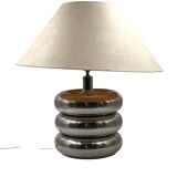 Pied de lampe de table chromé Hollywood Regency, Luci Milano, Italie, années 1970