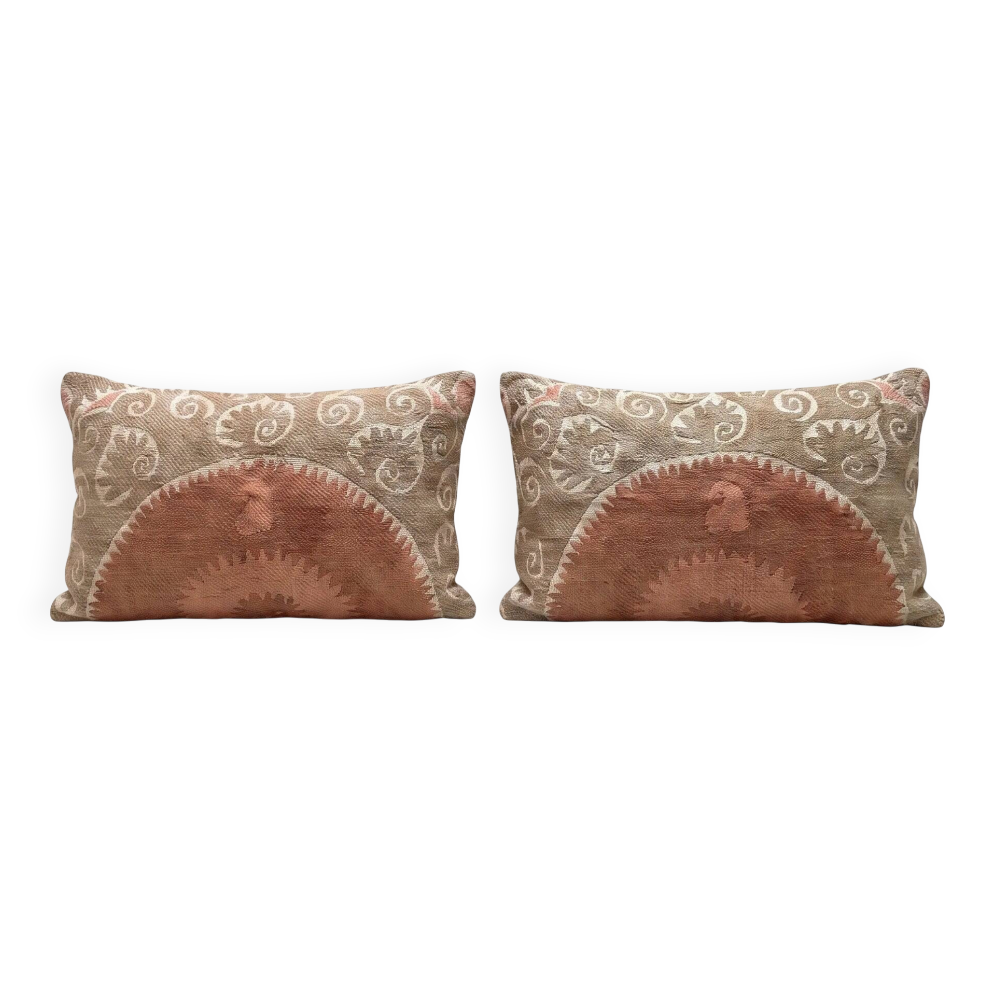 Set of 2 vintage embroidered cushion covers 43x76 cm