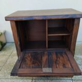 ARANJOU vintage solid elm brutalist bar cabinet