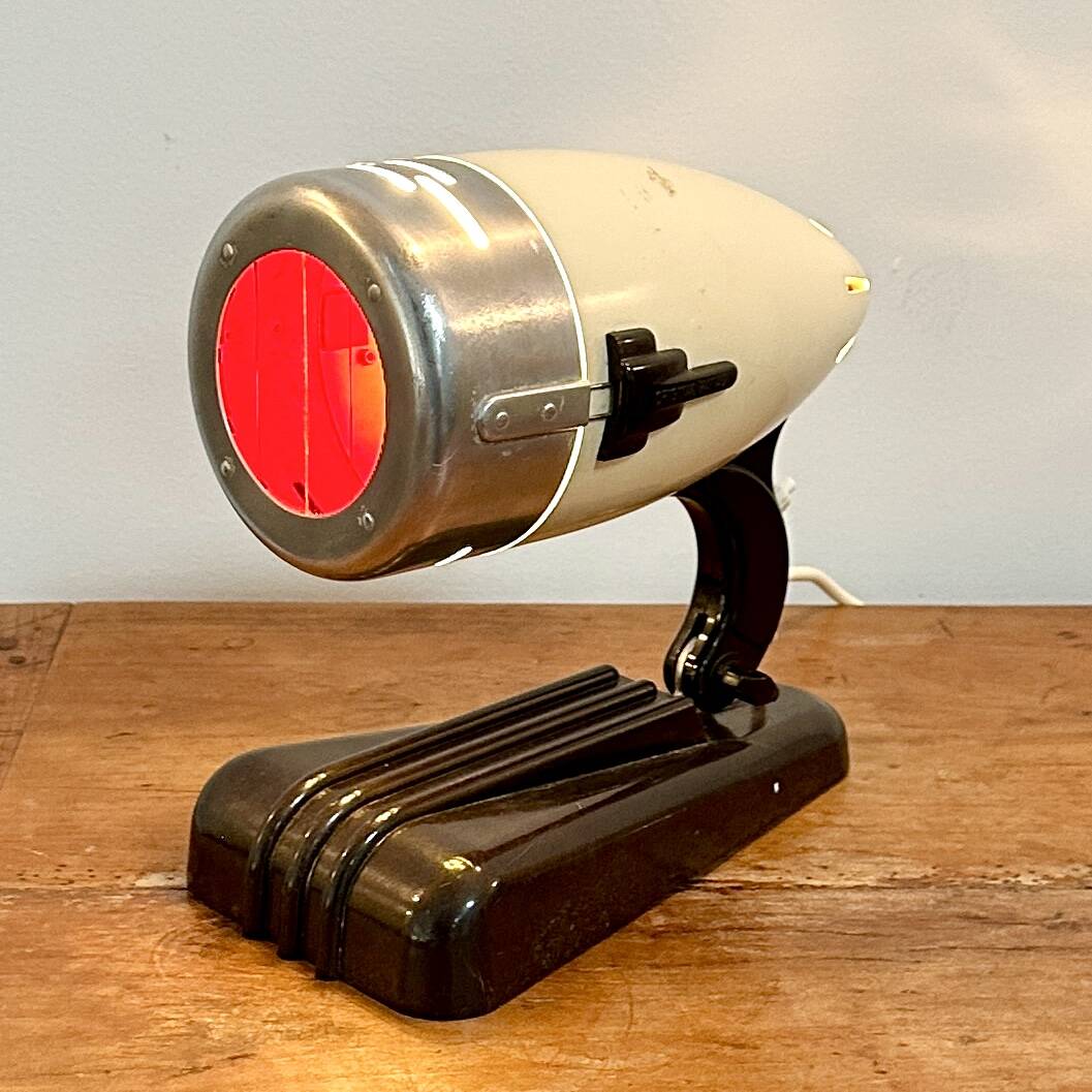 Bakelite and chromed metal lamp - 1950s - Bauhaus style - Sollux Hanau