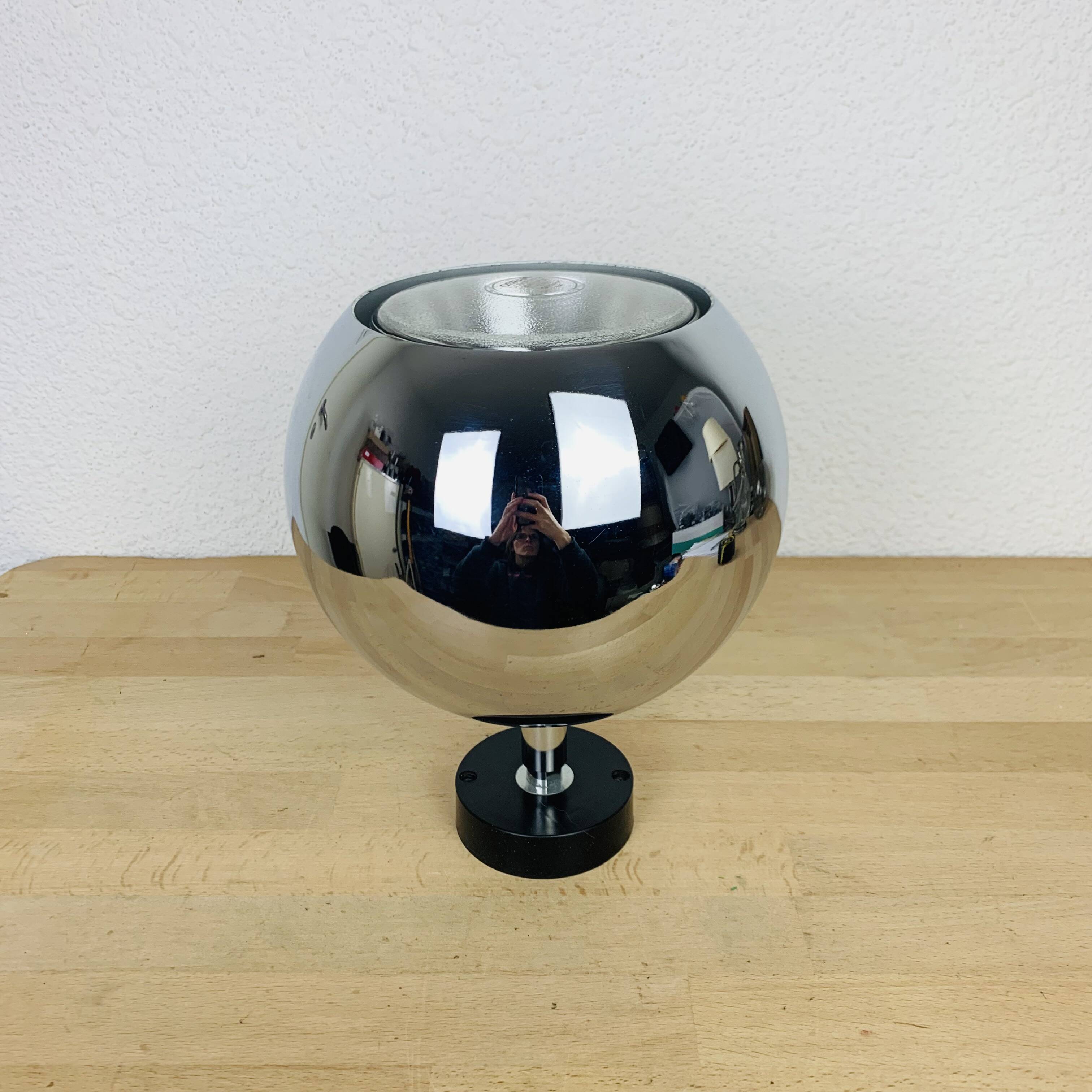 Chrome eyeball spot ceiling light Erco, 1970s