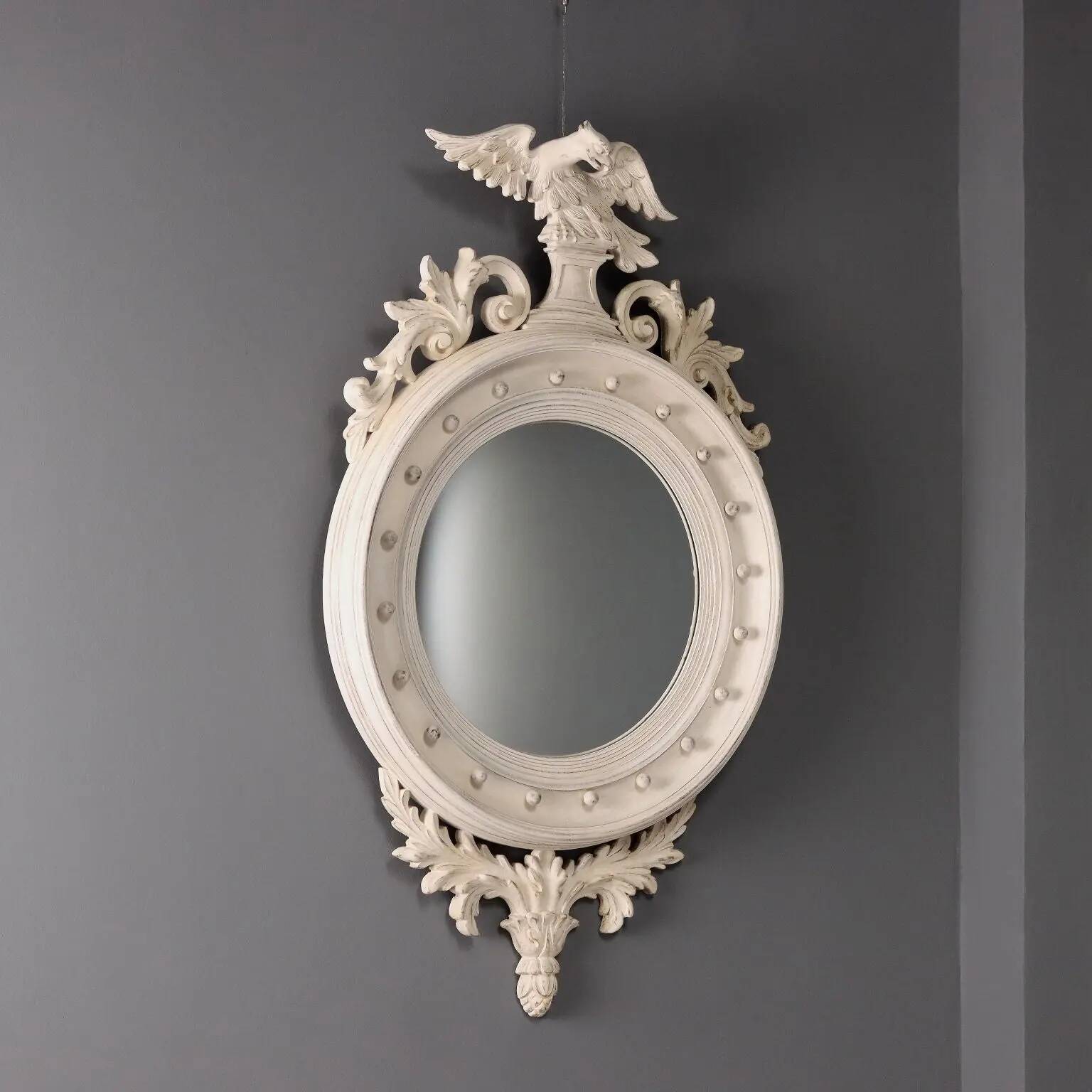 Antique Regency mirror in gilded wood, Italy, early 20th century.