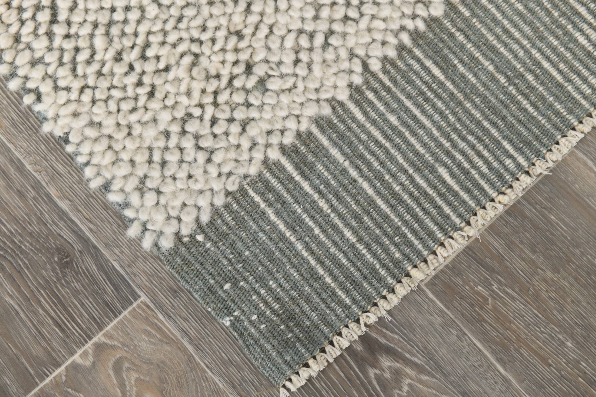 4x7 Shades Of Ash Green Handmade Wool Vintage Rug, 129x217Cm SK 34947