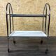 1960s 1970s Serving Cart Dinette Side Table Space Age Design Chrome White