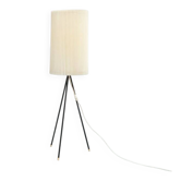Tripod floor lamp with pleated plastic shade, 1950s