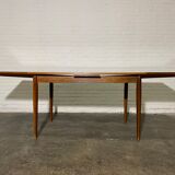 Vintage teak square extendable  dining table designed and manufactured by lübke,  1960s