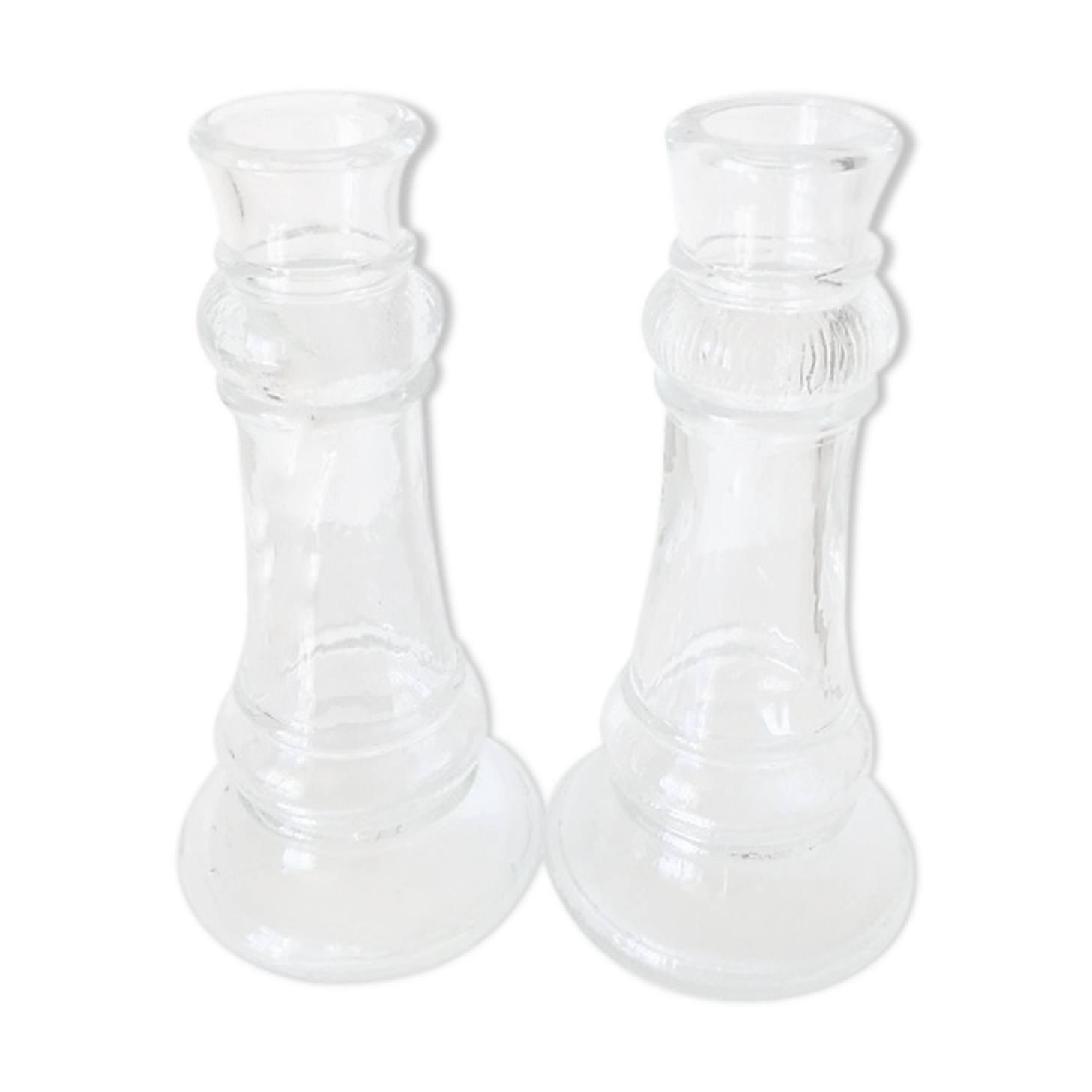 Pair of glass soliflores