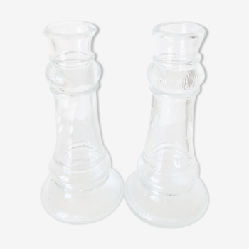 Pair of glass soliflores