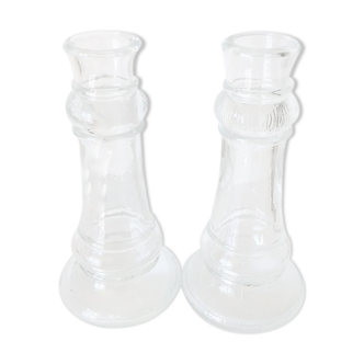 Pair of glass soliflores