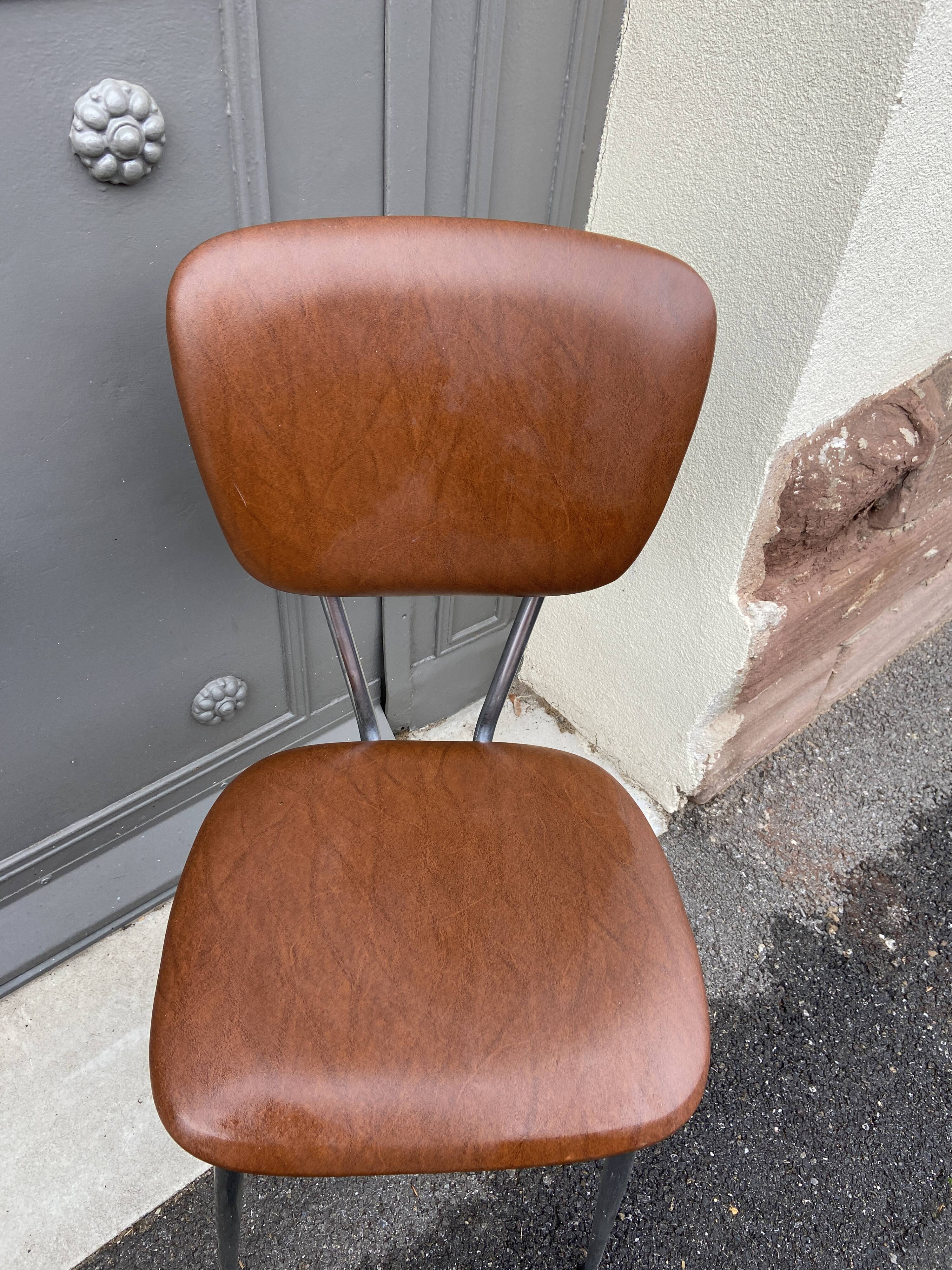 4 chairs 1960 vintage skaï