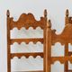 Set of 6 vintage solid oak high-back dining chairs – rustic European / Spanish revival