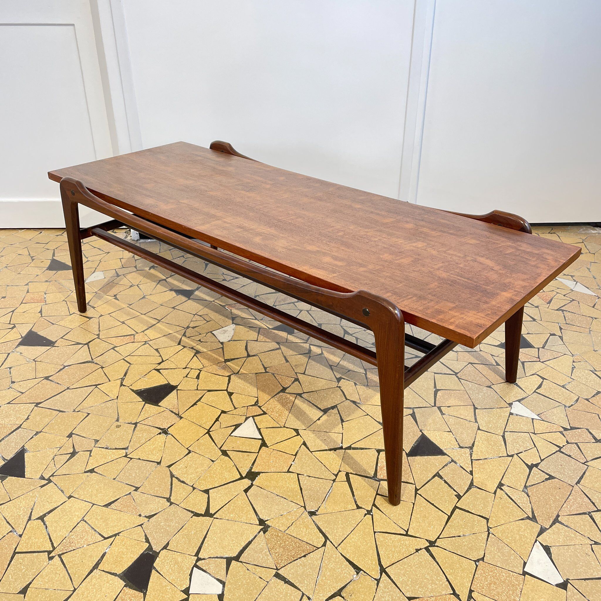 Scandinavian coffee table compass legs