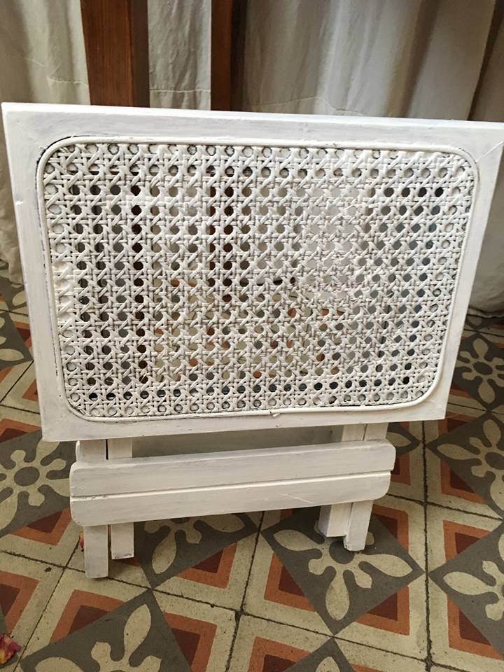 Caning vintage folding stool