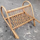 Rattan magazine door, vintage 60s