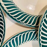 X6 green plates Jaquot digoin sarreguemines -vintage-retro-cuisine