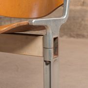 Waiting room bench, with 2 seats and a shelf, signed Castelli
