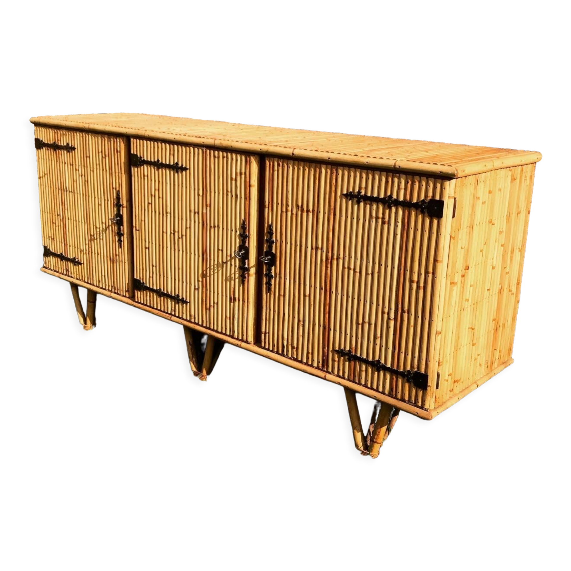 Vintage rattan sideboard 1960