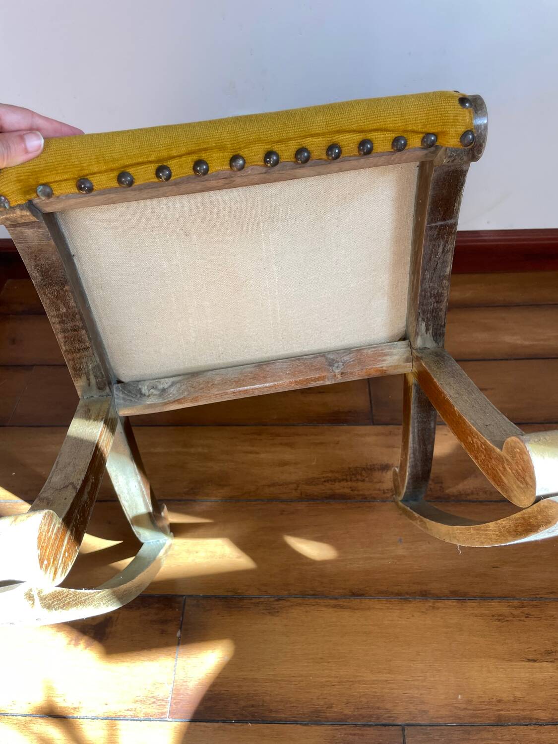 Mustard Velvet Rocking Footrest