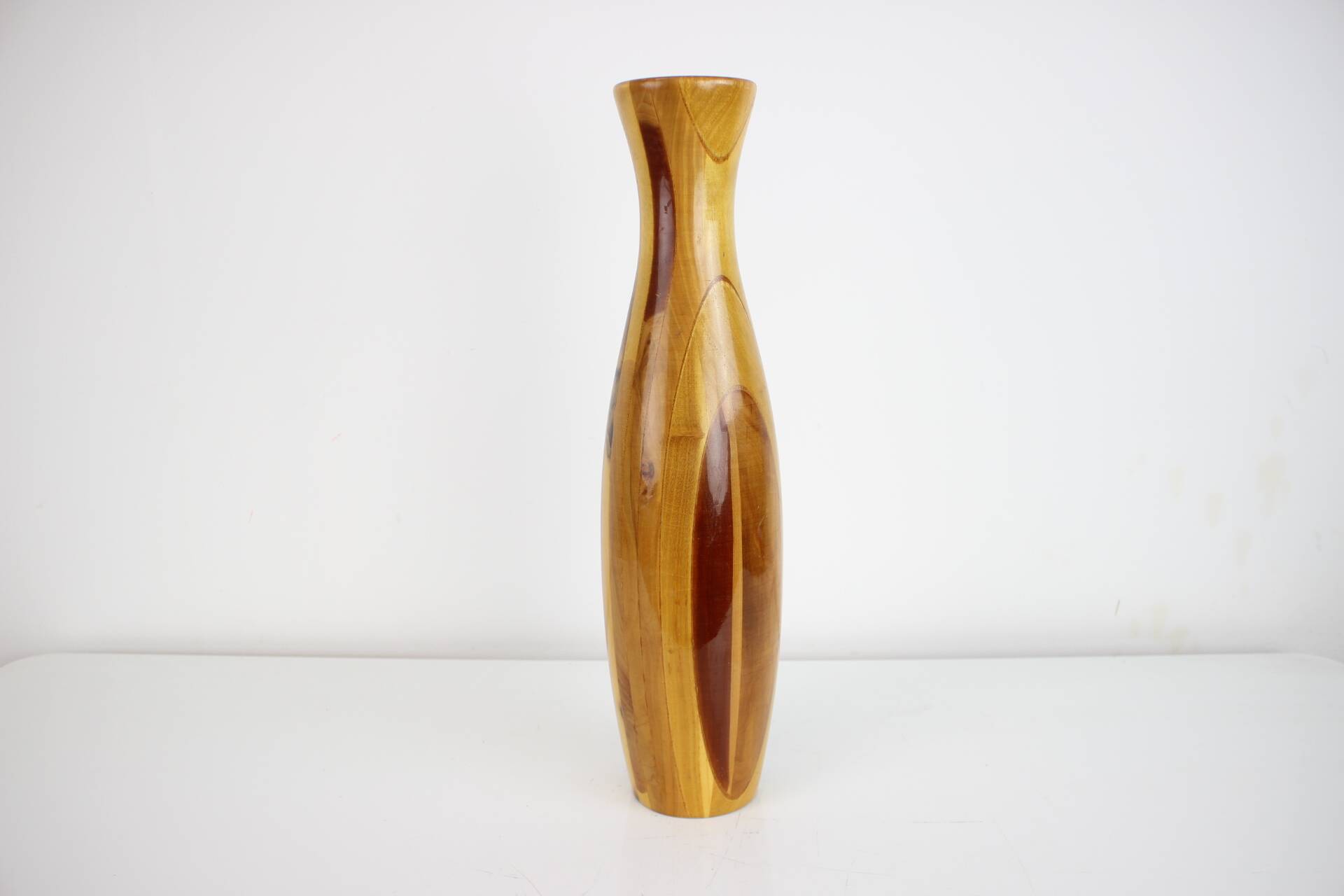 1970s Wooden Vase, Czechoslovakia