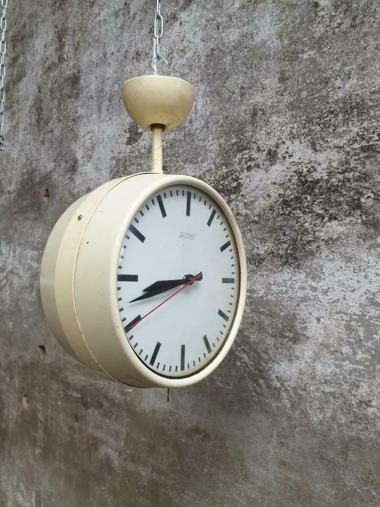 Old school clock double clock from Doorn 60s