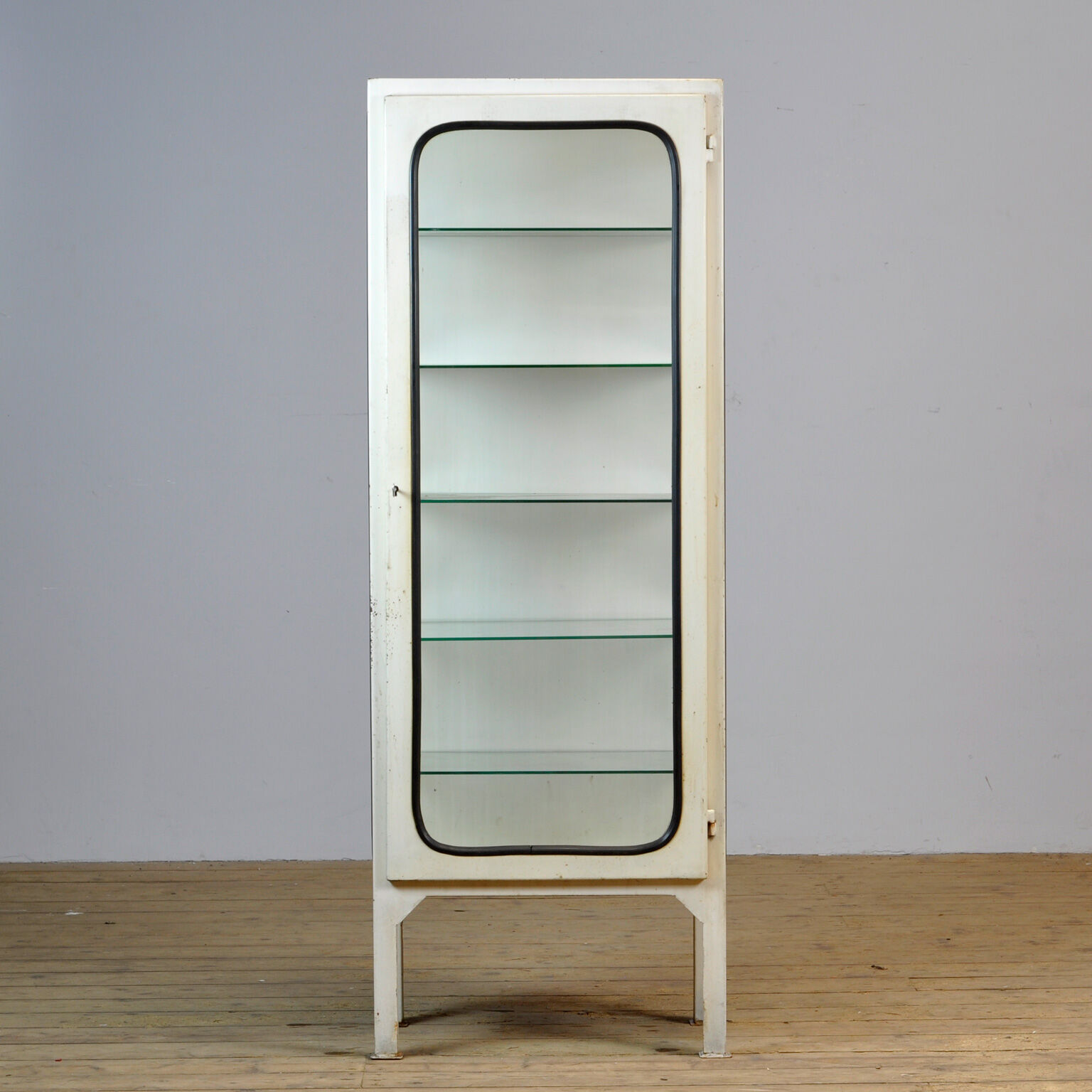 Vintage Medical Cabinet With Five Glass Shelves, 1970s