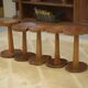 Ensemble de 5 tables d’appoint brutalistes en palissandre 1960’s