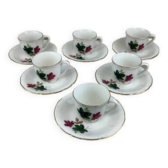 6 Digoin Sarreguemines cups & saucers