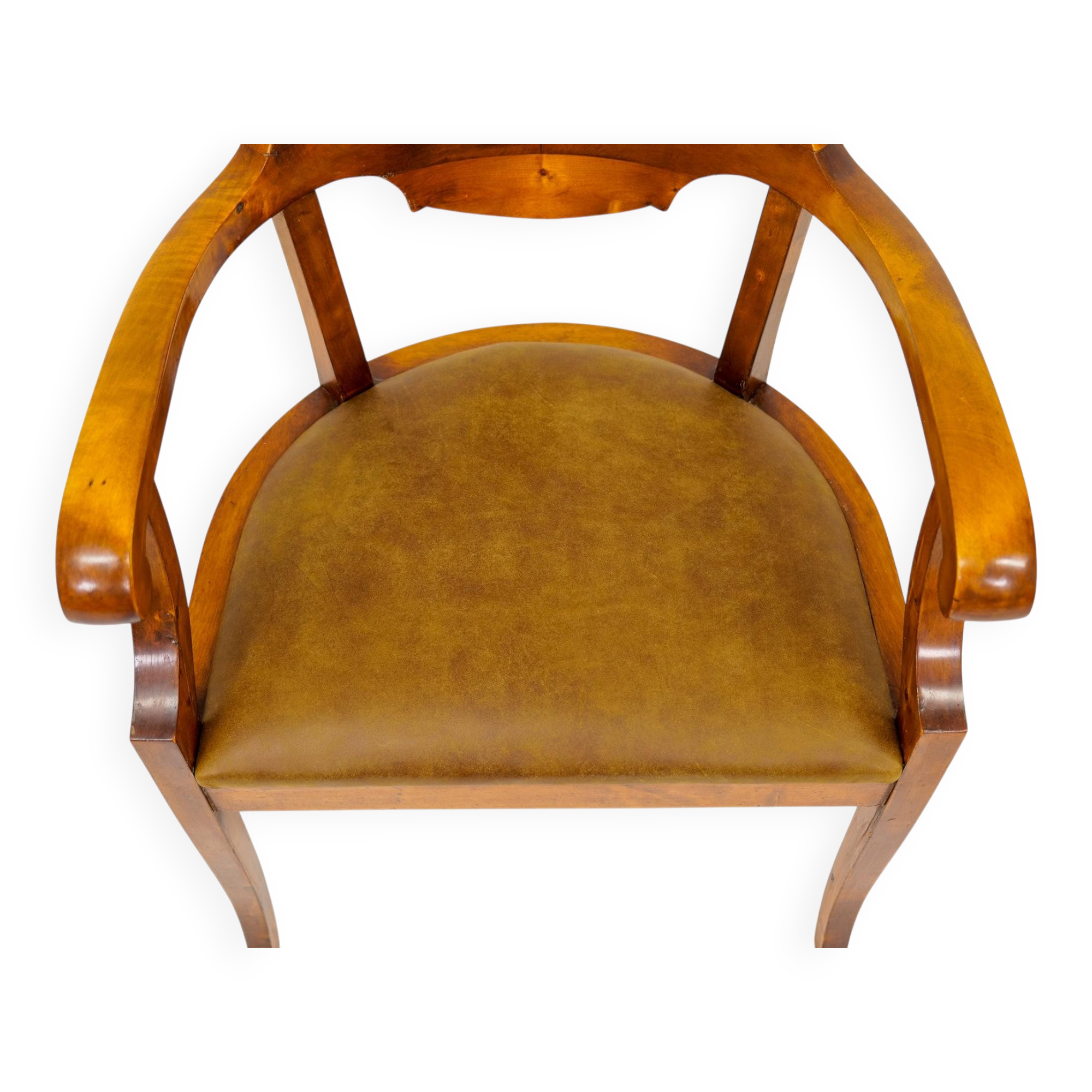 Swedish office chair in lacquered birch, mahogany brown, Sweden, 1920s.