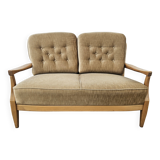 70s two seater sofa in beech