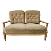 70s two seater sofa in beech