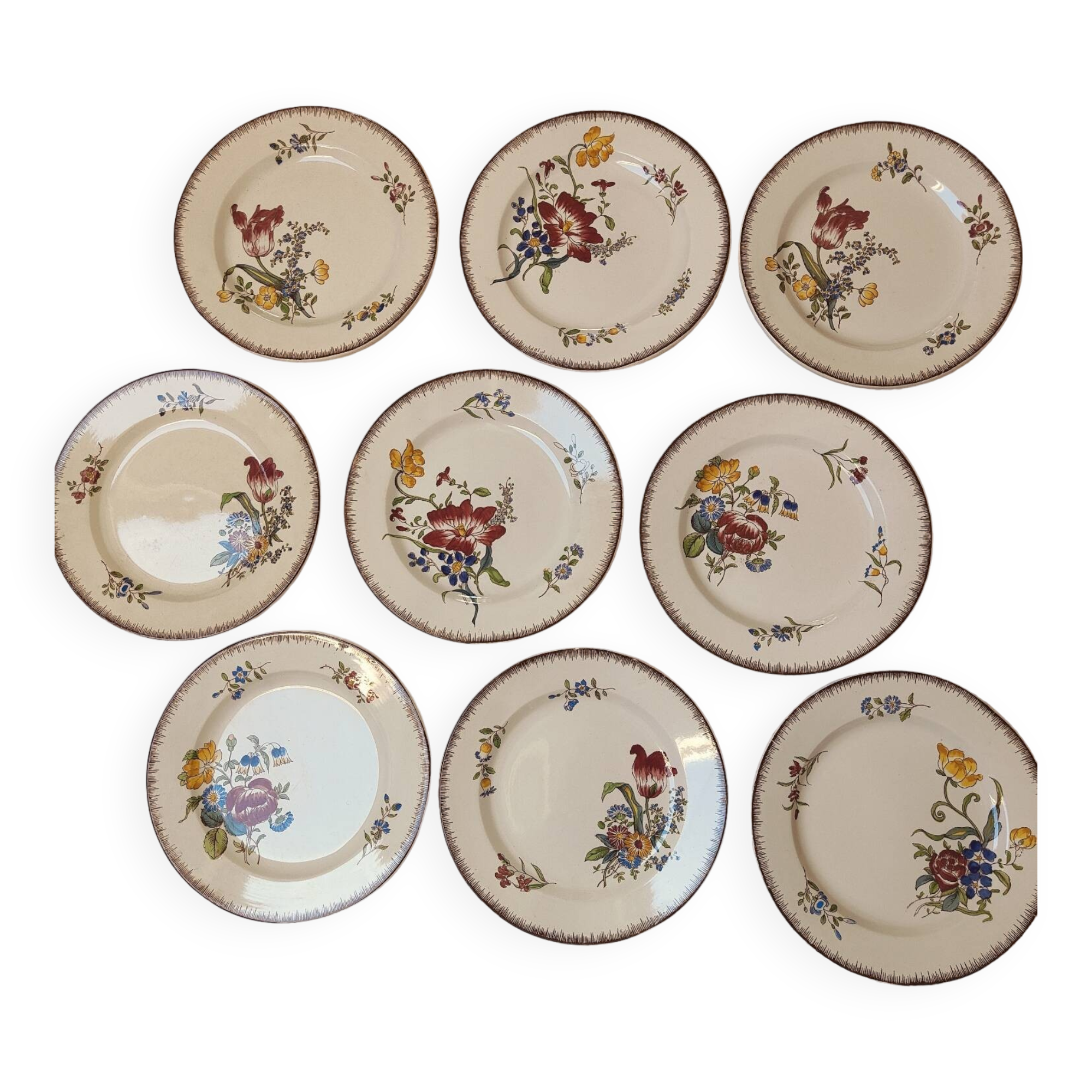 Flat plates late 19th century Joseph Hannong