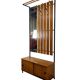 Vintage wooden coat rack with mirror