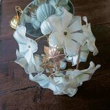 70s Flower and Mirror Chandelier