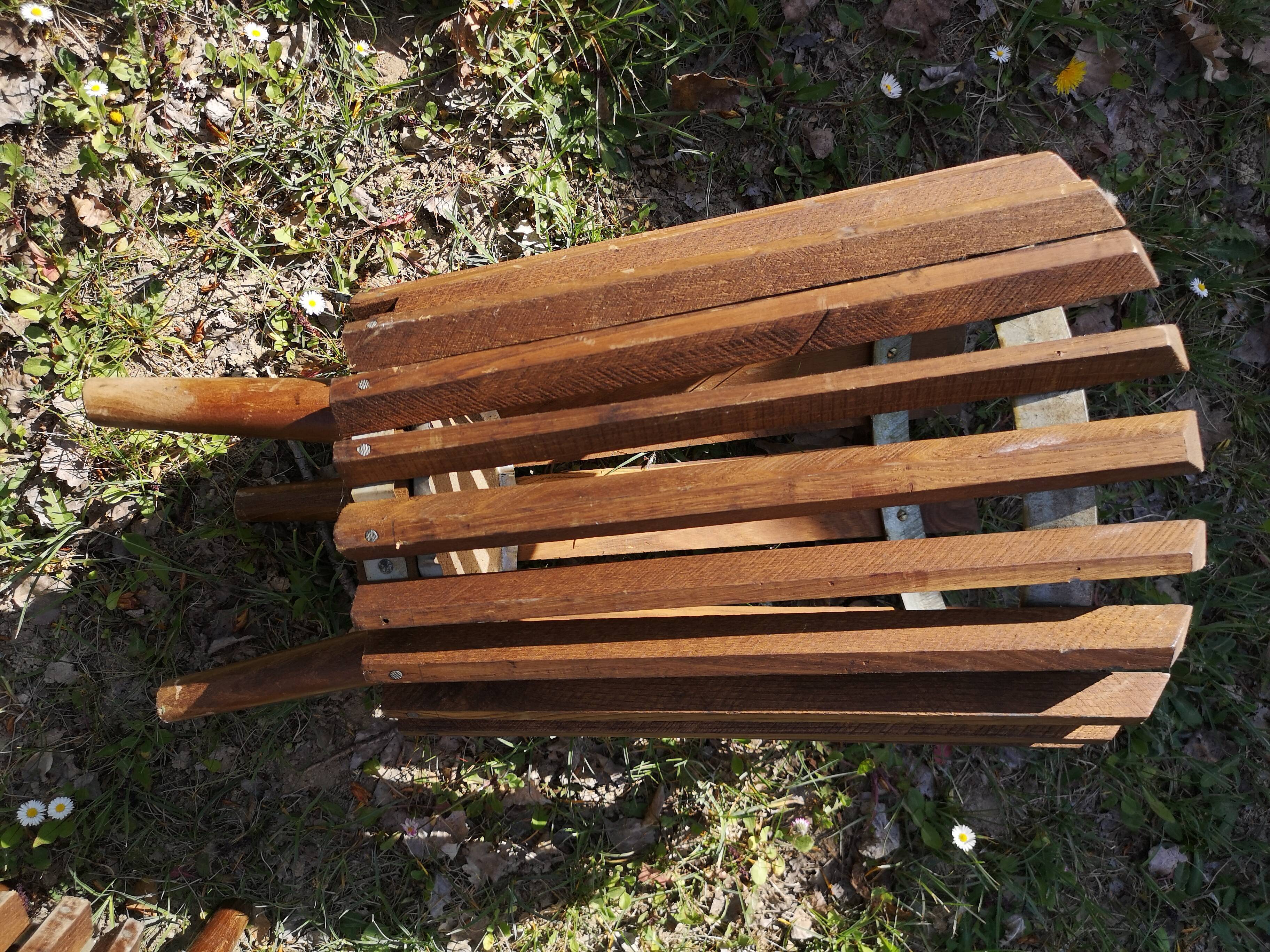 Paire poubelles bois années 70