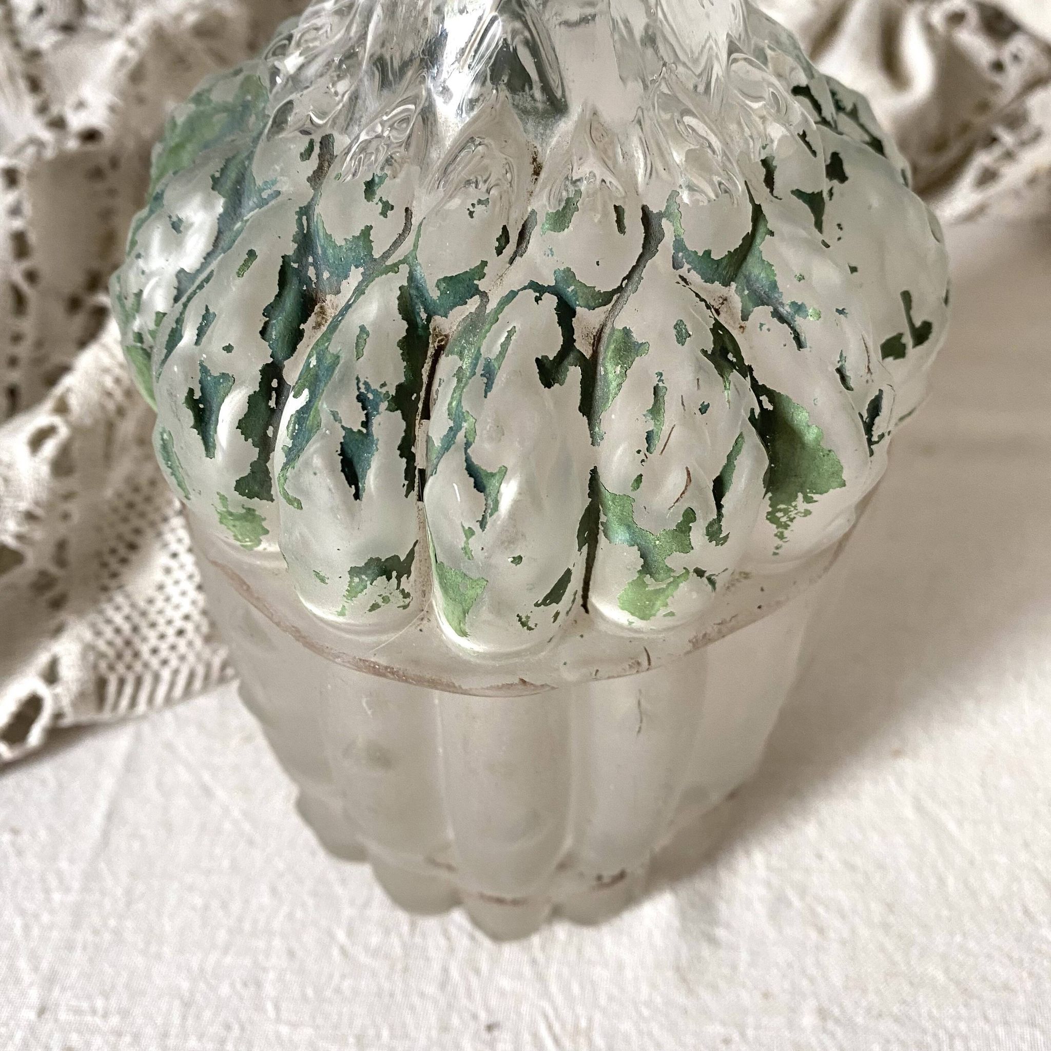 Carafe ancienne asperge Legras fin XIXe