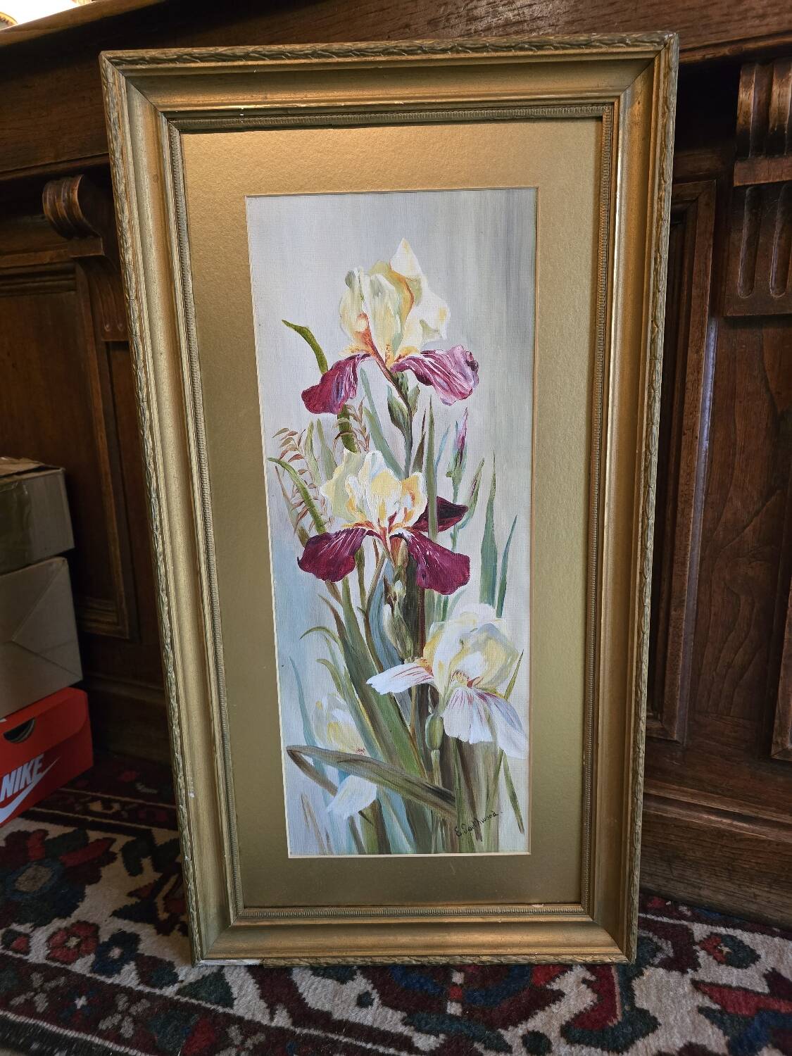 Oil on cardboard The Irises