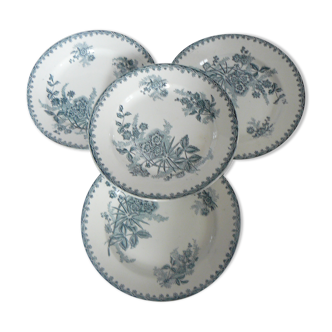 Lot de 4 assiettes à dessert Terre de fer modèle Margot de st Amand