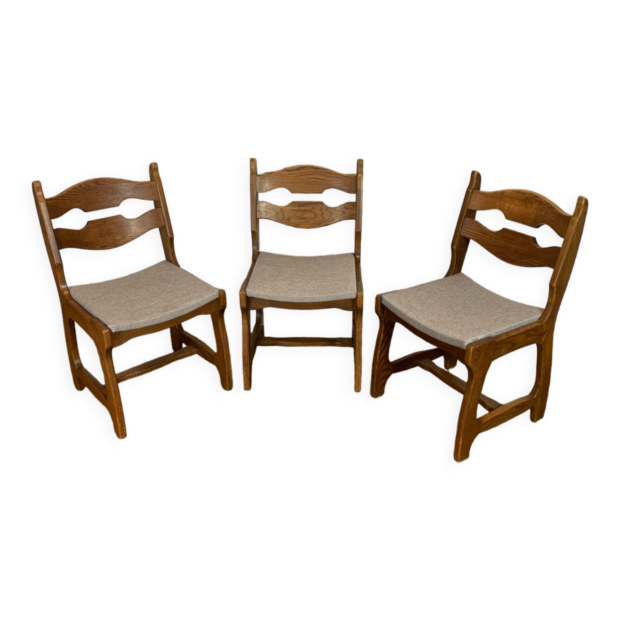 Series of 3 Guillerme and Chambron chairs