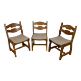 Série de 3 chaises de Guillerme et Chambron