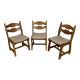 Série de 3 chaises de Guillerme et Chambron