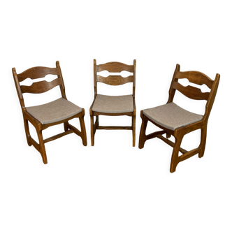 Series of 3 Guillerme and Chambron chairs
