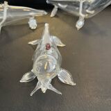 Series of 4 vintage oil lamps periglass holland blown glass