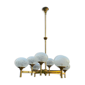 lustre doré 8 globes