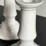 Antique White Ceramic Candlesticks