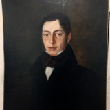 Portrait in human oil